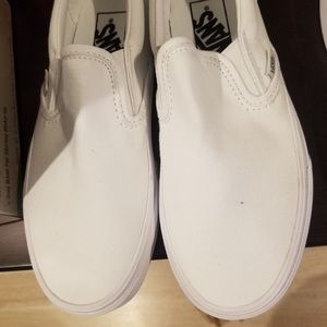 White Slip On Vans